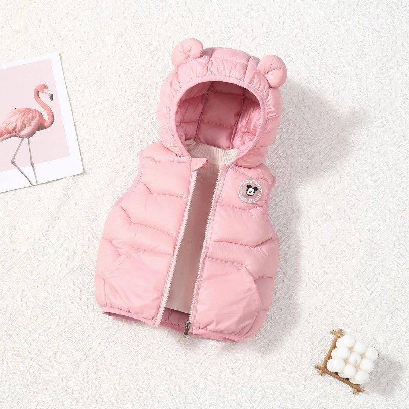 贝乐妈妈秋冬款男童亮面防污女童卡通连帽儿童马甲宝宝冬季外套,童装/婴儿装/亲子装,马甲,淘宝优惠券,粉丝福利购,淘宝优惠卷