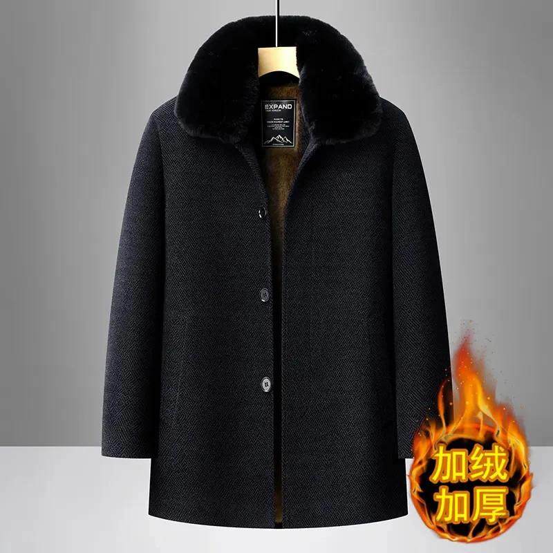 JAKE CAhVOS杰克卡沃斯淼森创商务男装冬加绒加厚外套毛呢棉服外