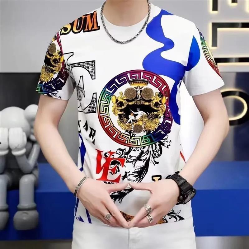 文福轻奢简欧e轻I奢欧洲站轻R奢欧货高品质男士圆领上衣潮流修身
