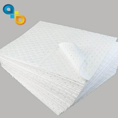 只吸油不吸水洁净白色工业吸油棉吸油毡 加厚压点型工业吸油棉