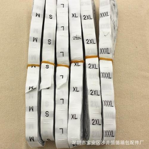 行家现货服装尺码标 服饰尺寸码标S-4XL号码标 283729数字尺寸标