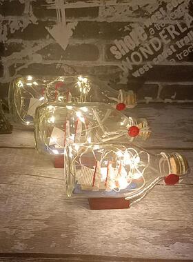 帆船漂流瓶摆件学生送礼工艺品船中瓶子玻璃瓶教师节礼物