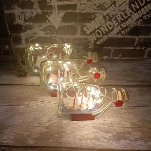 帆船漂流瓶摆件学生送礼工艺品船中瓶子玻璃瓶教师节礼物