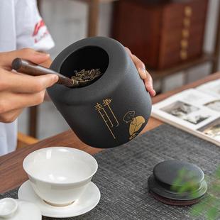 定制logo 粗陶茶叶罐大号家用陶瓷储藏罐子密封罐红茶普洱茶礼盒装