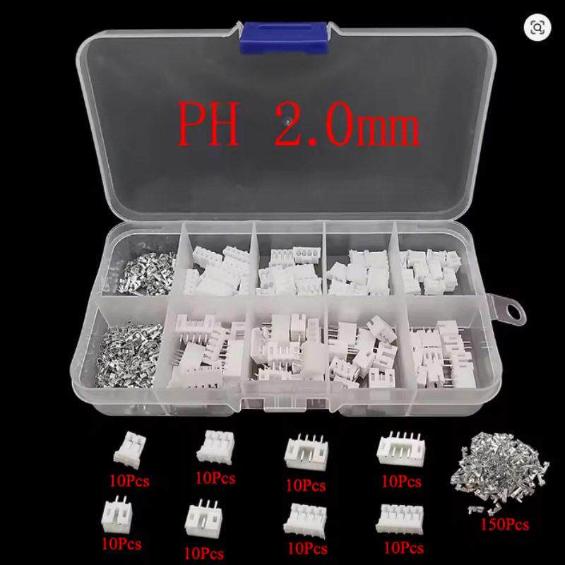 230pcs 40套 PH2.0 2P 3P 4P 5pin 2.0MM直针 胶壳 端子JST连接器