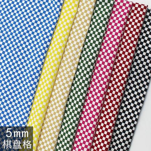 0.5cm四面弹雪纺类 黑白格棋盘格子印花 装流行时装衬衫印花面料