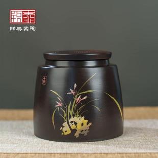 建水紫陶斗茶罐迷你便携茶叶罐家用密封罐小号散茶罐醒茶高档精品