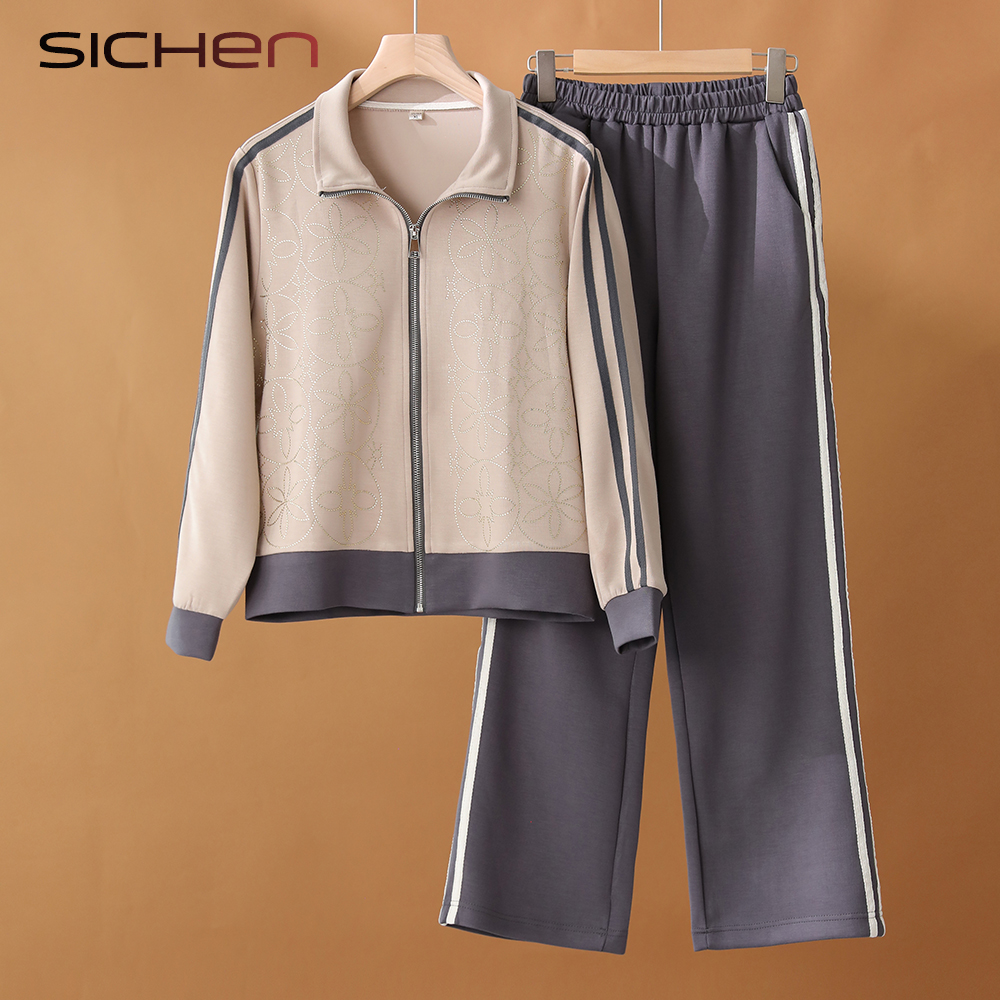 妈妈秋装洋气休闲运动服套装中年