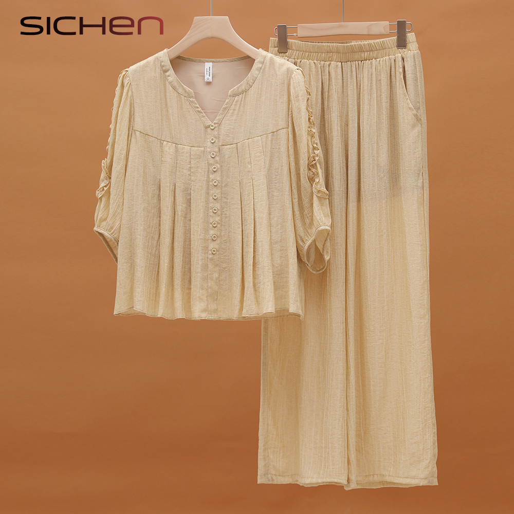 妈妈夏装时尚大码套装中老年女装