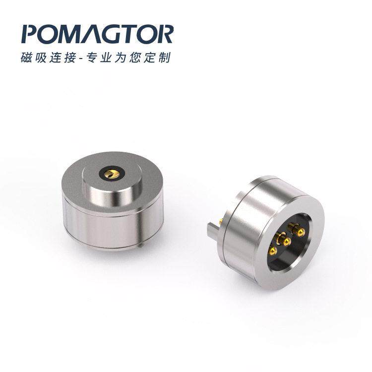 圆形3pin10mm磁吸连接器 磁力充电头 吸附式 磁铁连接器接头