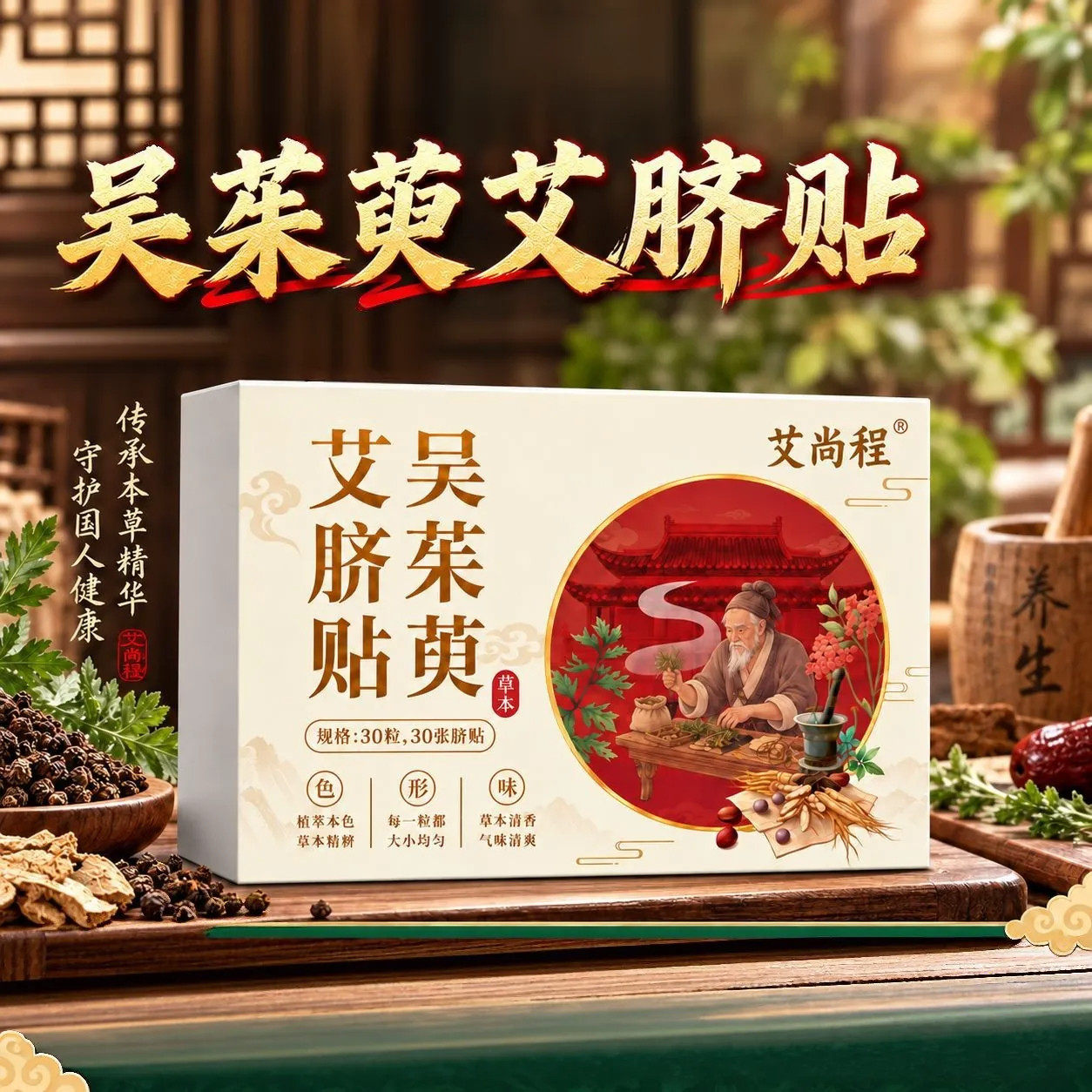 吴茱萸艾脐贴茯湿肚脐丸贴花椒桂圆荷叶M