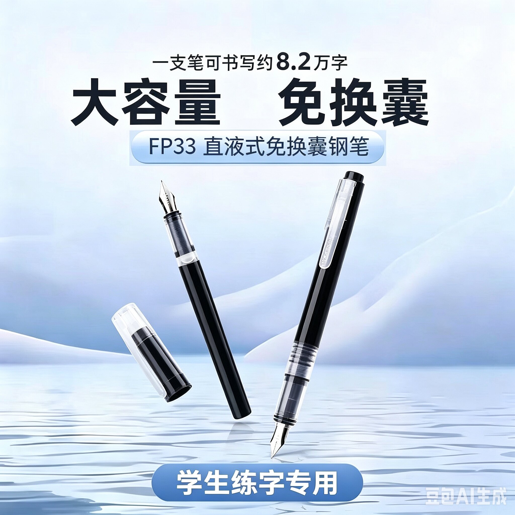 【老师】大容量直液练字钢笔免换墨钢笔三年级小学生专用A