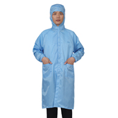 食品厂连帽大褂工作服防静电服无尘服防尘衣服女长款 防粉尘防护服