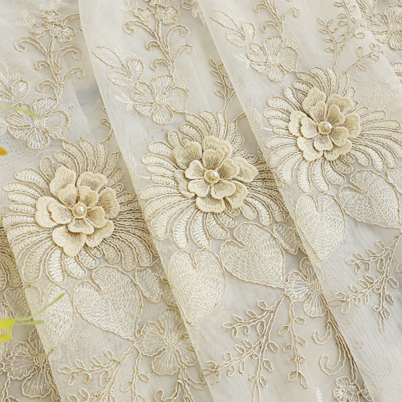 新款高档奢华浮雕绣花窗帘透光阳台纱客厅卧室欧式简约现代纱帘