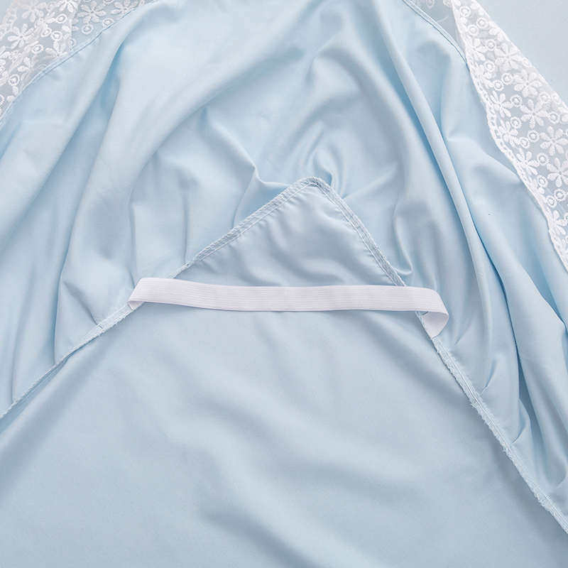 2025款水洗棉床裙单件双人公主风蕾丝花边纯色床罩带裙边防滑床单