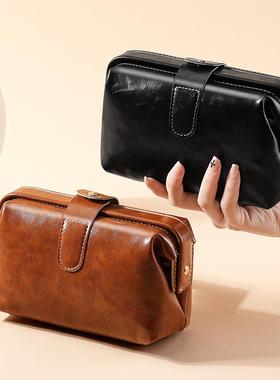 植鞣皮拿手包女男真软皮文玩收士纳袋文玩收纳包随身携式便3077口