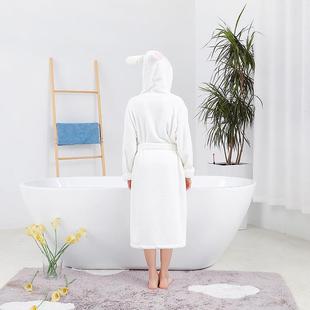 女童浴袍秋冬装家居服饰珊瑚绒睡袍宝宝睡衣加绒加厚浴袍