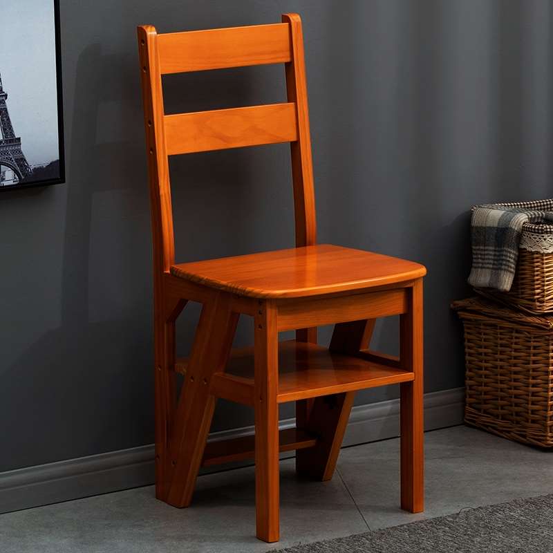 实木梯椅家用梯子椅子折叠两用梯凳室内登高踏板楼梯多功能