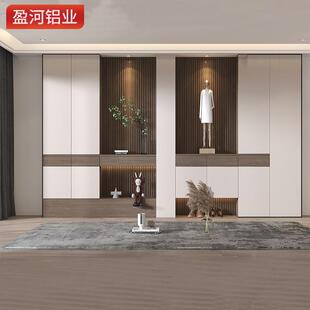 全铝家具工厂全屋定制轻奢家用书房到顶满墙收纳储物柜铝合金书柜