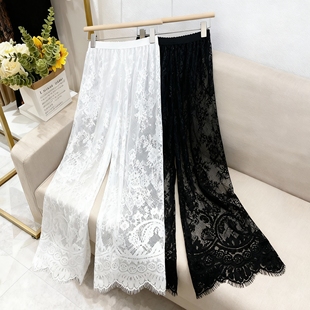 女网纱花边防走光安全裤 旗袍叠穿蕾丝打底裤 马面裙内搭蕾丝阔腿裤