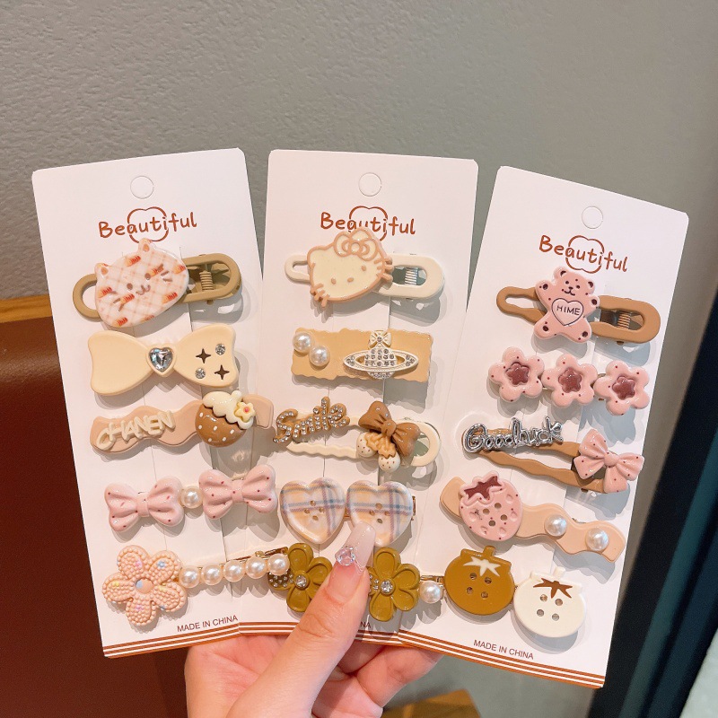 可爱kt猫发夹儿童卡通萌趣宝宝蝴蝶结发卡女童前额刘海夹头饰发饰