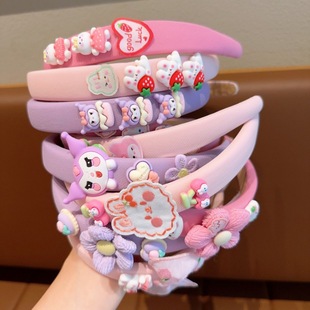 儿童韩版 卡通兔子发卡宝宝不勒头髙颅顶女童发饰 海绵发箍2025新款