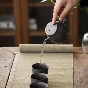 复古铁锈釉小茶壶纯手工粗陶鎏金功夫茶具陶瓷家用 折扣价 日式