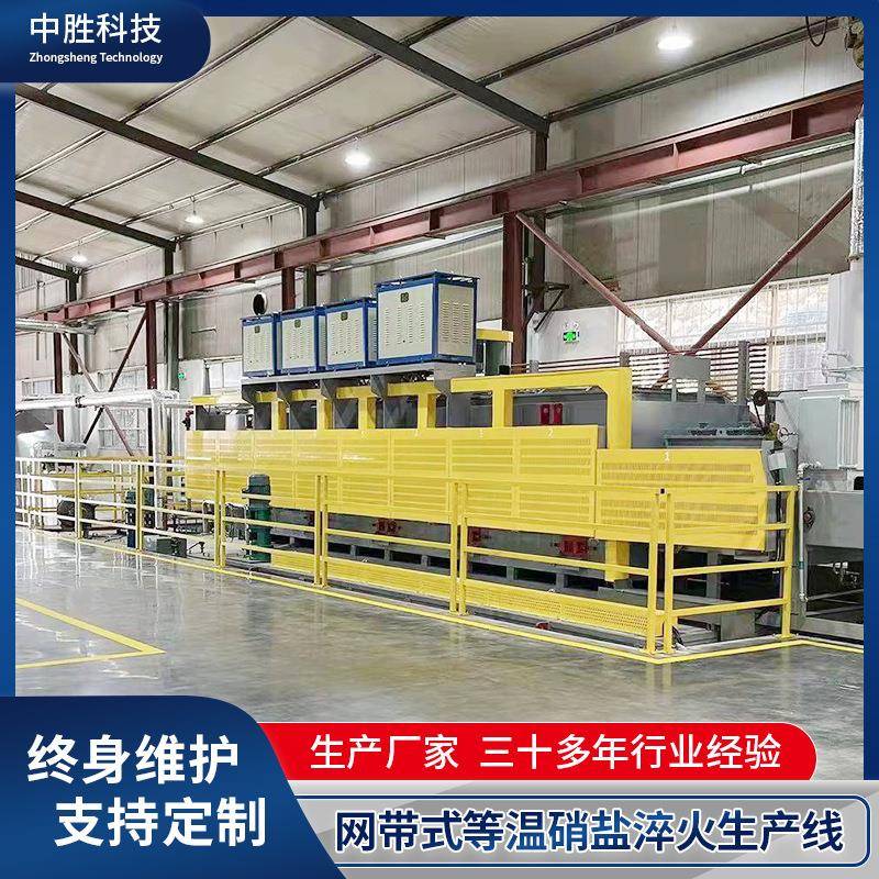 网带式等温硝盐淬火炉生产线 贝氏体盐浴炉生产线网带盐炉