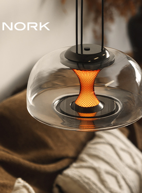 诺克照明落霞吊灯餐厅灯轻奢玻璃灯餐桌卧室阳台圆桌灯吧台岛台