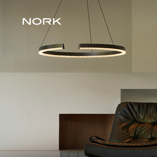 诺克星辉客厅吊灯现代轻奢简约大气意式圆环形复式楼吊灯餐厅主灯