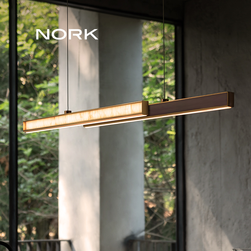 诺克云璃餐厅吊灯创意艺术餐桌吧台灯茶室高级感设计师一字长条灯