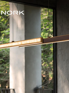 诺克云璃餐厅吊灯创意艺术餐桌吧台灯茶室高级感设计师一字长条灯