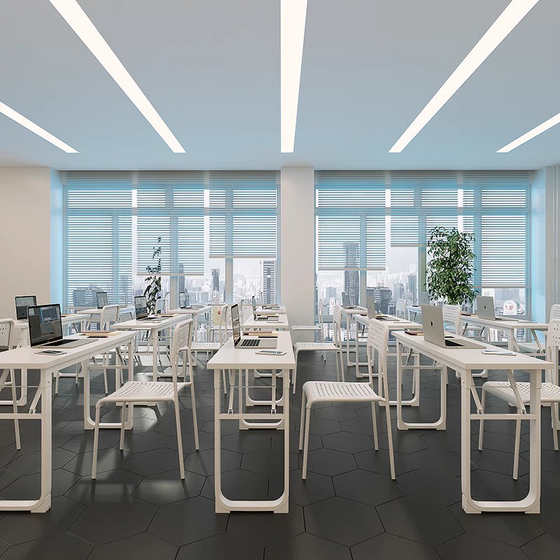 培训桌椅折叠f办公桌会议长条桌椅组合条形现代学生折叠双人课桌