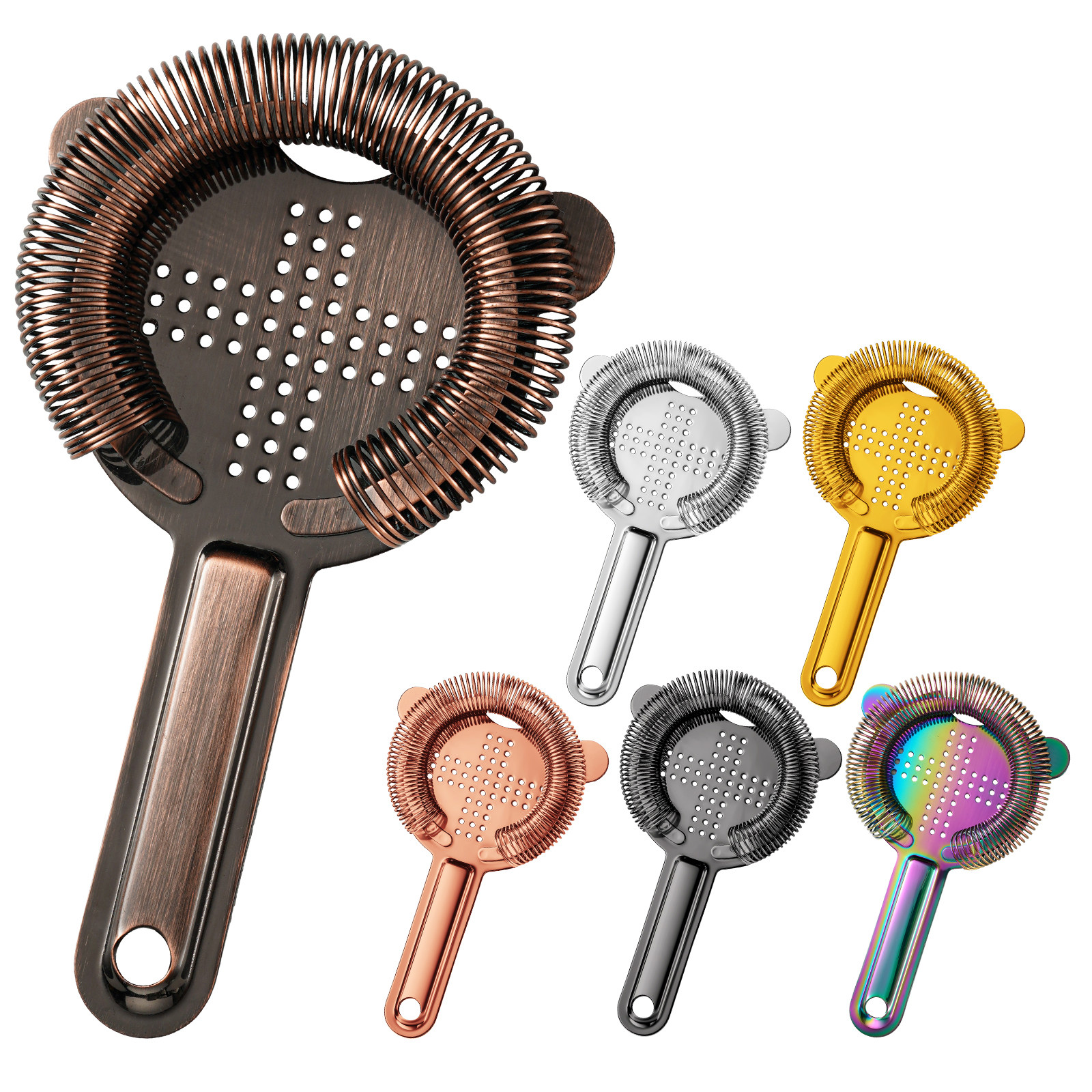 304不锈钢十字调酒滤冰器波士顿杯专用滤酒器隔冰器酒吧专用工具