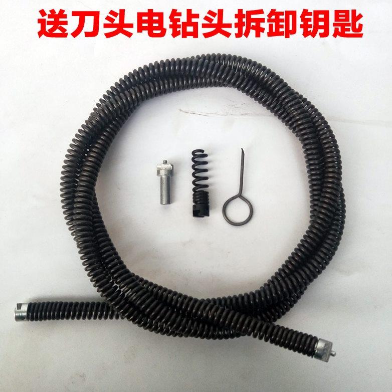疏通弹簧16mm加粗加密加硬2.5米管道疏通器专业用电钻电锤配件