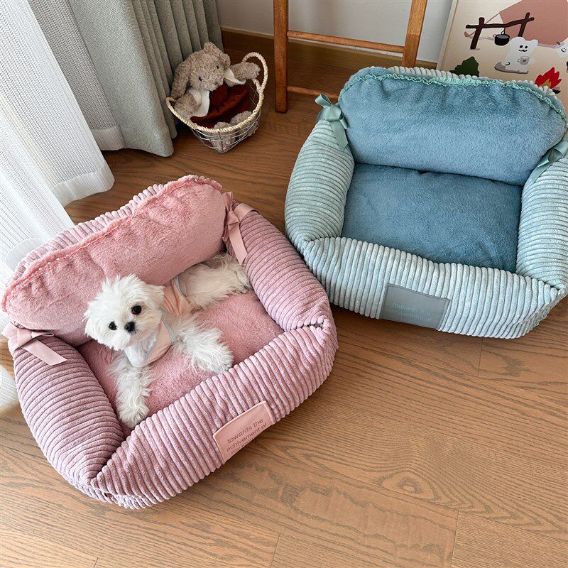 狗窝猫窝冬季毛绒厚实深度睡眠宠物沙发狗床垫子软窝包邮四季通用