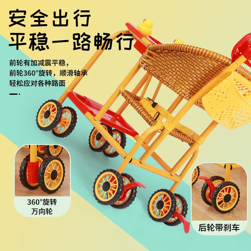 编织婴儿仿藤手推车藤椅宝宝轻便推车夏季八轮儿童车通风易洗童车
