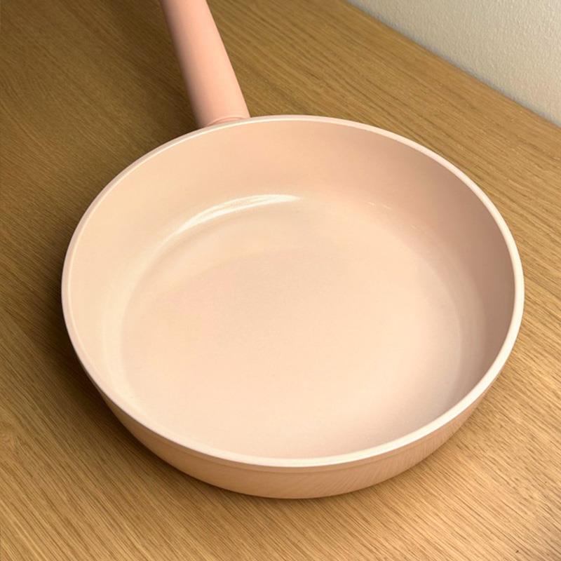 粉色钛陶瓷不粘锅平底锅加深煎锅煎炒两用电磁炉燃气专用煎蛋不沾