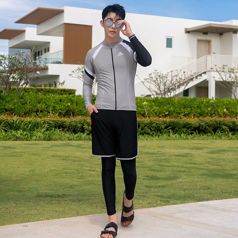 2024新款情侣分体潜水服女长袖长裤防晒速干男款浮潜冲浪水母泳衣