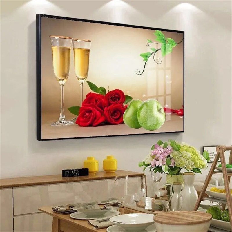 现代简约客厅装饰画餐厅饭厅壁画卧室挂画单幅玄关晶瓷轻奢小清新