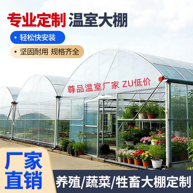 专业定制温室大棚支架连栋薄膜花卉蔬菜牛羊猪棚养殖骨架厂家直销