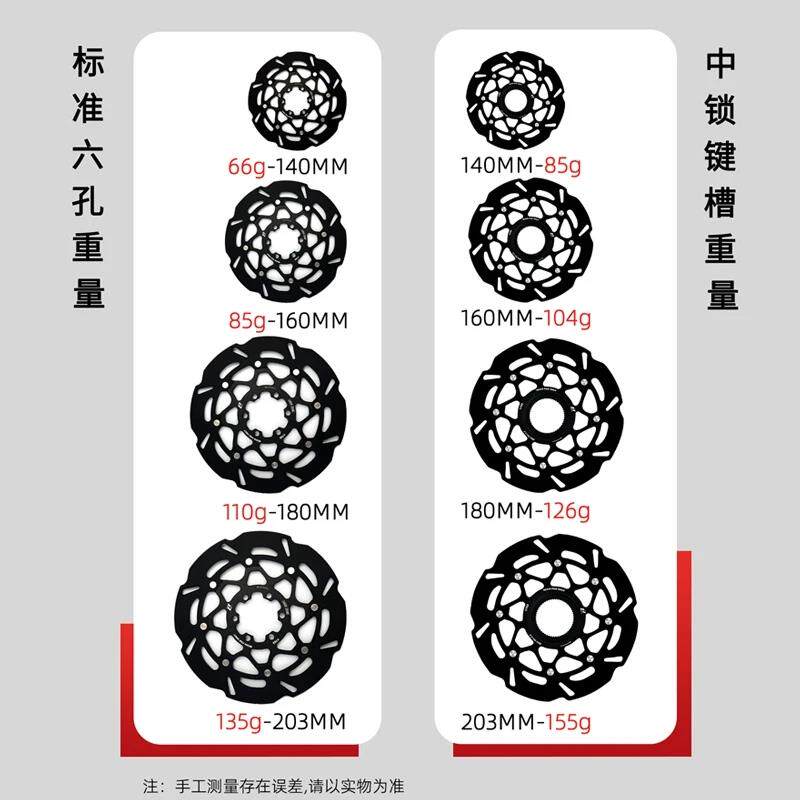 绿准公路自行车刹车碟片140/160/180mm六钉中锁超轻碳陶瓷碟刹盘