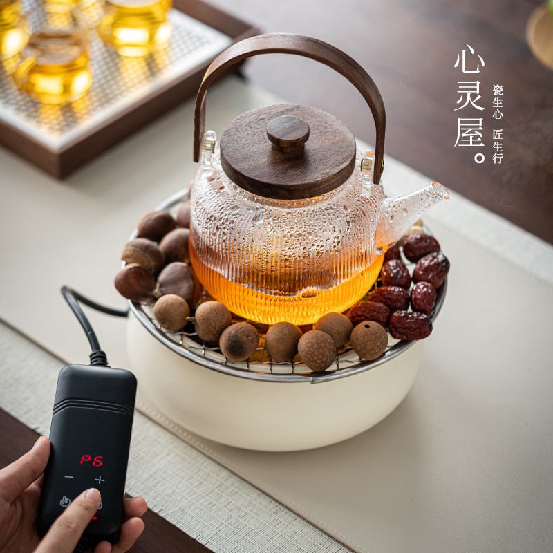 电陶炉煮茶壶玻璃煮茶套装围炉煮茶器蒸茶一体烧水壶电热泡茶茶具