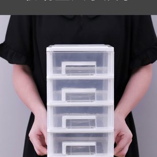 书桌上收纳柜塑料文具杂物箱迷你储物盒子 透明桌面收纳盒小抽屉式