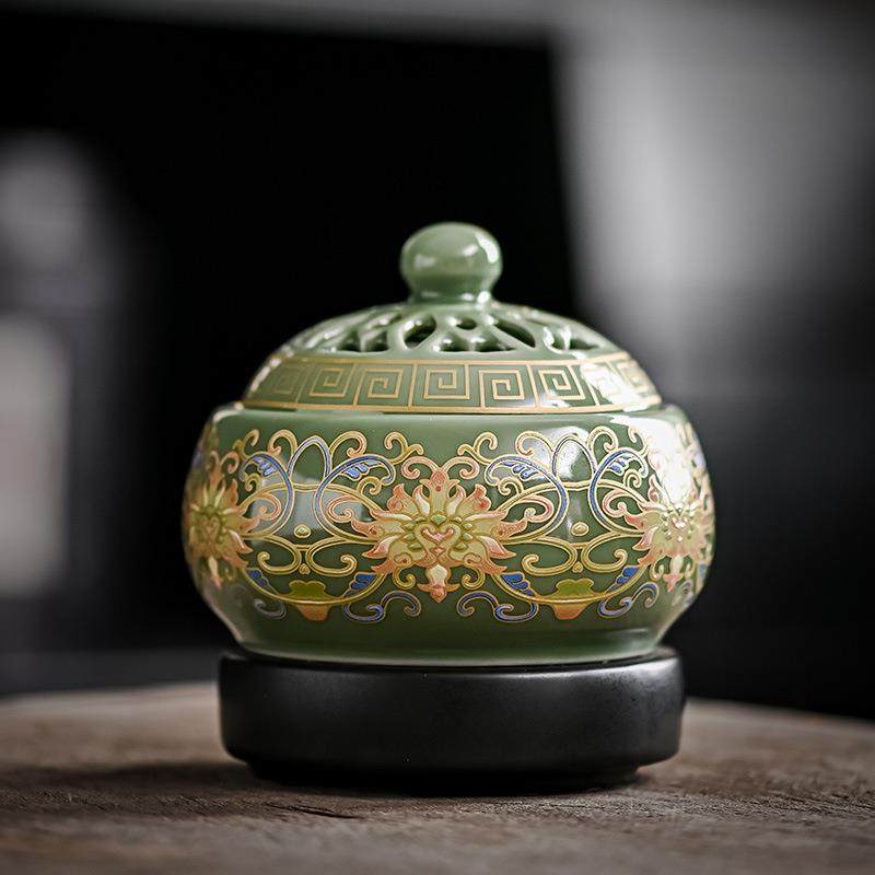 数显电子香薰炉室内定时调温恒温香炉插电创意沉香珐琅彩电熏香炉,橡塑材料及制品,工业陶瓷,淘宝优惠券,粉丝福利购,淘宝优惠卷