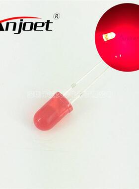 LED直插发光二极管 5mm高亮红发红 F5红色灯珠红灯红光圆头发光管