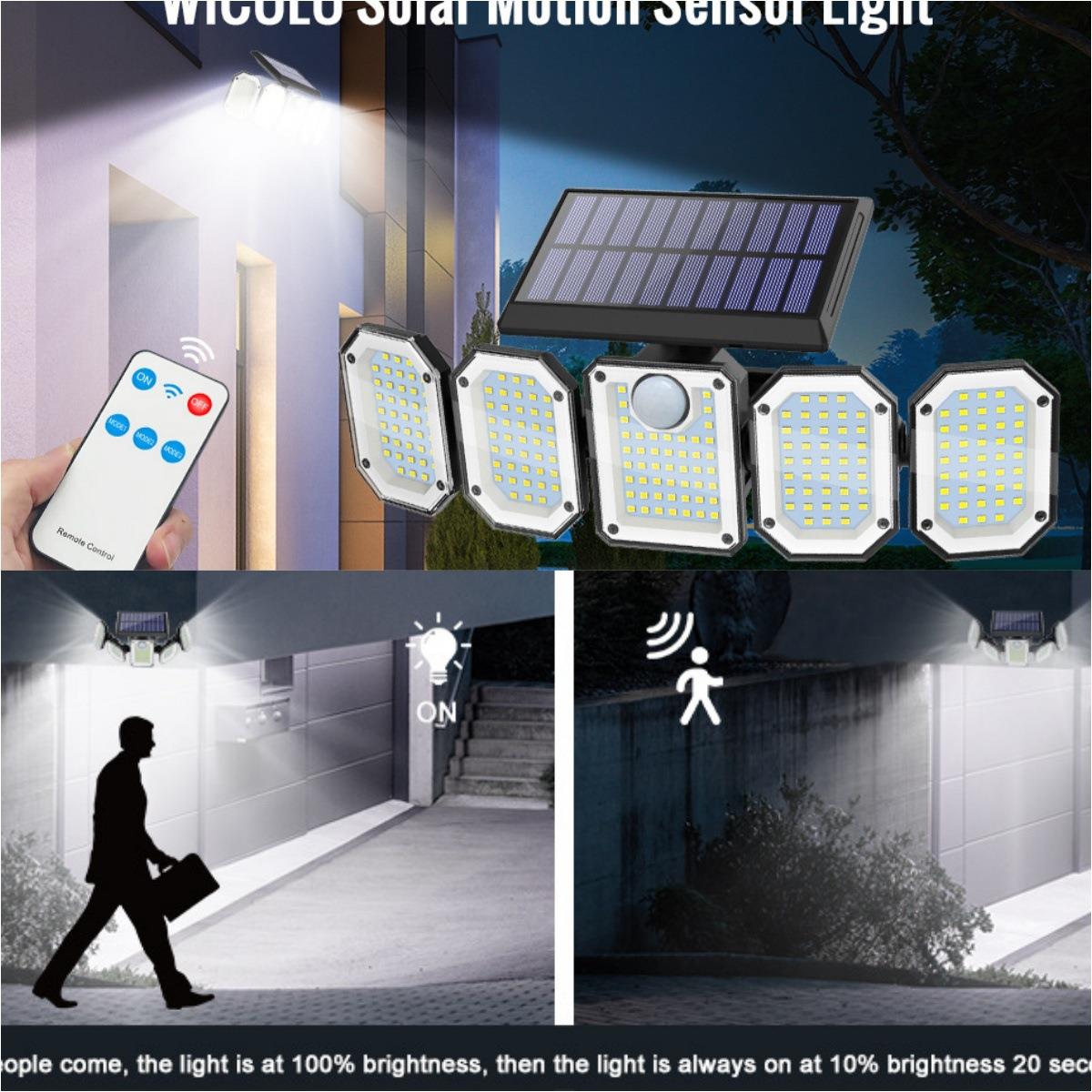户外防水太阳能人体感应灯别墅庭院楼道应急灯家用车库遥控照明灯