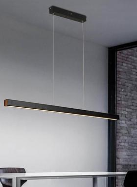 餐厅吊灯现代简约蜡烛办公室吧台灯具设计师极简led白色一字