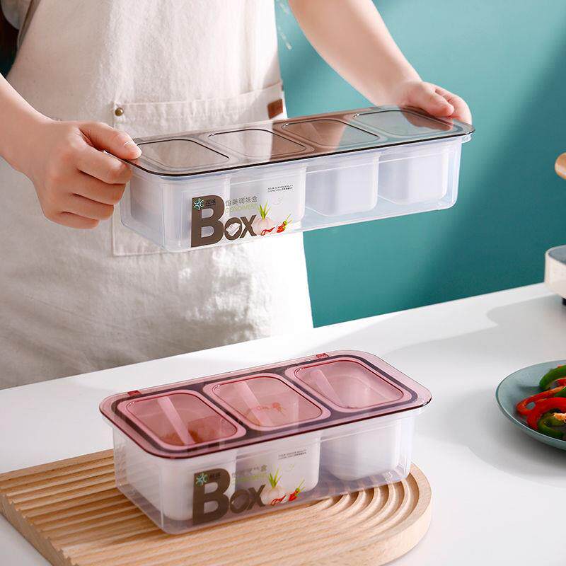 调料盒套装家用调味盒带盖带勺盐罐厨房调料收纳罐厨房用品小百货