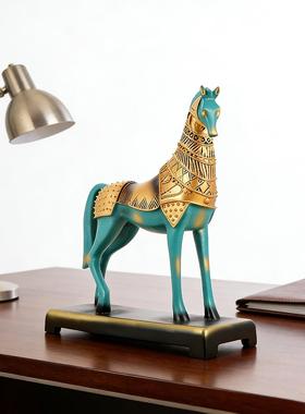 新中式仿青铜战马摆件 家居别墅酒吧会所吧台样板间软装饰品摆件